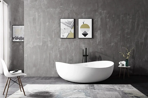 Ванна отдельностоящая ABBER AB9239 180x110 универсальная, белая акриловая Ванна отдельностоящая ABBER AB9239 180x110 универсальная, белая акриловая