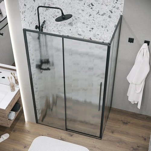 Боковая стенка GROSSMAN Galaxy 200.K33.01.70.21.02 (70x195) черный матовый, стекло шиншилла Боковая стенка GROSSMAN Galaxy 200.K33.01.70.21.02 (70x195) черный матовый, стекло шиншилла