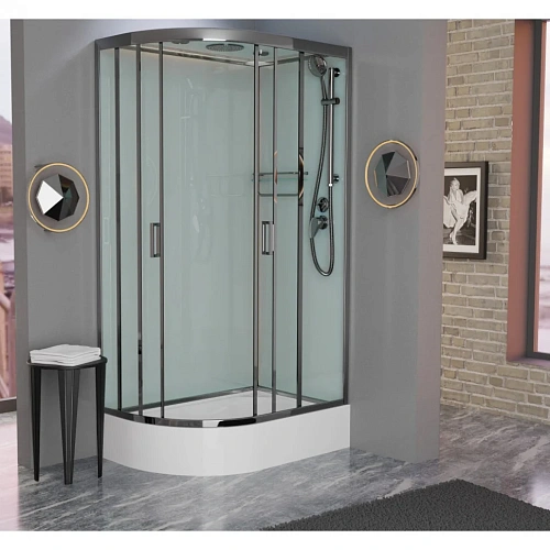 Душевая кабина Frank F412/1R М правосторонняя White белый профиль матовое стекло 120x80 20100 Душевая кабина Frank F412/1R М правосторонняя White белый профиль матовое стекло 120x80 20100