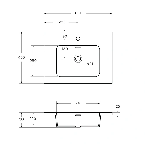 Раковина CEZARES 50203 Bianco 610x460 искусственный мрамор Раковина CEZARES 50203 Bianco 610x460 искусственный мрамор