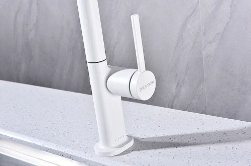 Смеситель для кухни Paulmark NEO белый матовый Ne214419-WH Смеситель для кухни Paulmark NEO белый матовый Ne214419-WH