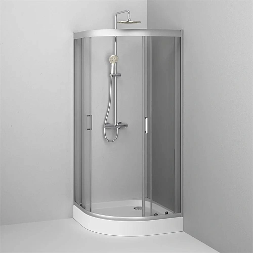 Душевой уголок AM.PM Gem W90G-401-090WT 90х90, стекло прозрачное, профиль матовое серебро, без поддо Душевой уголок AM.PM Gem W90G-401-090WT 90х90, стекло прозрачное, профиль матовое серебро, без поддо