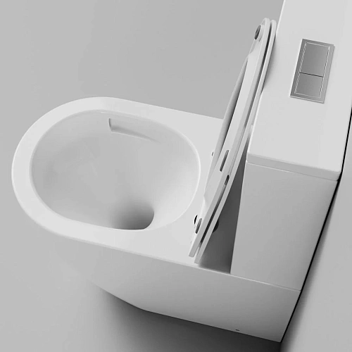 Унитаз напольный GROSSMAN GR-4494SQ 64x36x83,5 белый, безободковый, торнадо с тонкой крышкой Унитаз напольный GROSSMAN GR-4494SQ 64x36x83,5 белый, безободковый, торнадо с тонкой крышкой