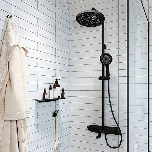 Душевая стойка IDDIS Shelfy черная SPABLBTi06 Душевая стойка IDDIS Shelfy черная SPABLBTi06