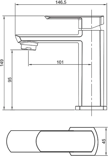Смеситель для раковины Aquanet Cinetic AF120-10С Смеситель для раковины Aquanet Cinetic AF120-10С