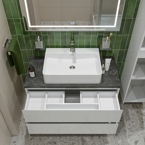 Тумба со столешницей и раковиной BelBagno KRAFT 100 kraft100bo-kepmno-1338-set подвесная KRAFT100BO-KEPMNO-1338-SET Тумба со столешницей и раковиной BelBagno KRAFT 100 kraft100bo-kepmno-1338-set подвесная KRAFT100BO-KEPMNO-1338-SET