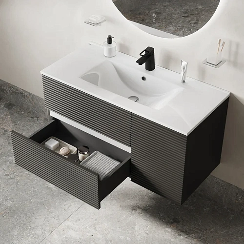 Тумба с раковиной IDDIS Bild (BIL10G0i95K) подвесная, 100 см, темно-серый Тумба с раковиной IDDIS Bild (BIL10G0i95K) подвесная, 100 см, темно-серый