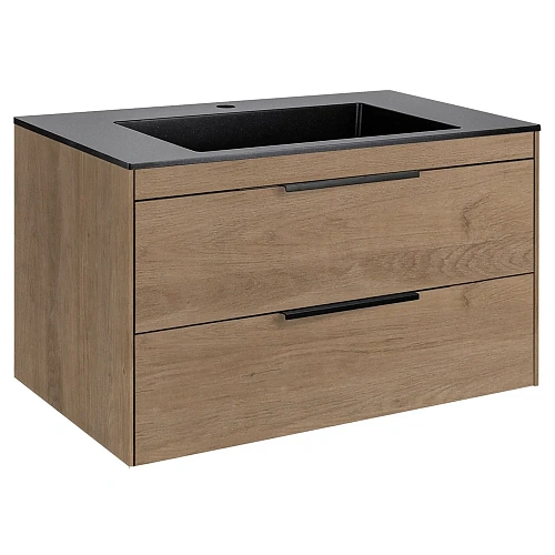 Тумба под раковину Vincea Chiara 2D 800 подвесная, 2 выкатных ящика soft-close, N.Oak VMC-2C2800NO Тумба под раковину Vincea Chiara 2D 800 подвесная, 2 выкатных ящика soft-close, N.Oak VMC-2C2800NO