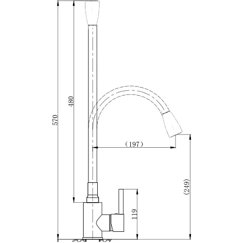 Смеситель для кухни BOCH MANN MIA GR BM10422 из нержавеющей стали с гибким изливом, серый Смеситель для кухни BOCH MANN MIA GR BM10422 из нержавеющей стали с гибким изливом, серый