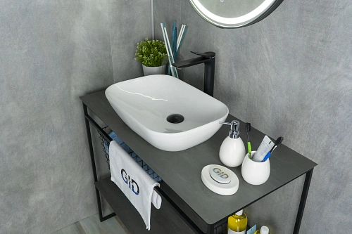 Раковина Gid N9447 51157 накладная белая 51x34x13 Раковина Gid N9447 51157 накладная белая 51x34x13