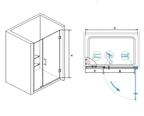 Душевая дверь RGW Hotel HO-012B 350601200-34 Душевая дверь RGW Hotel HO-012B 350601200-34