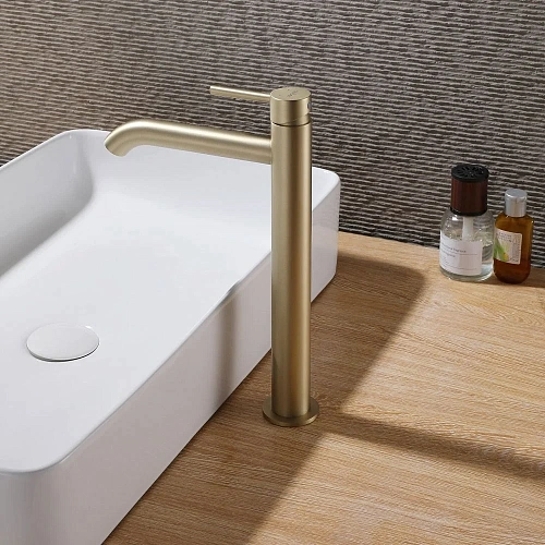 Смеситель для раковины ABBER Wasser Kreis AF8111G золото матовое Смеситель для раковины ABBER Wasser Kreis AF8111G золото матовое