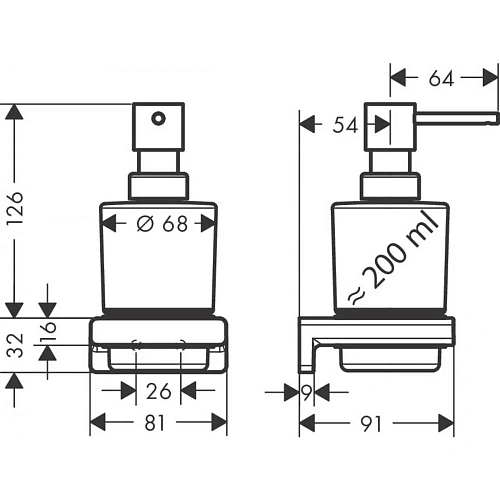 Дозатор жидкого мыла Hansgrohe AddStoris 41745670 матовый черный Дозатор жидкого мыла Hansgrohe AddStoris 41745670 матовый черный