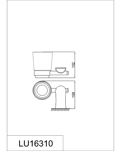 Стакан Rush Luson LU16310 с настенным держателем, одинарный Стакан Rush Luson LU16310 с настенным держателем, одинарный