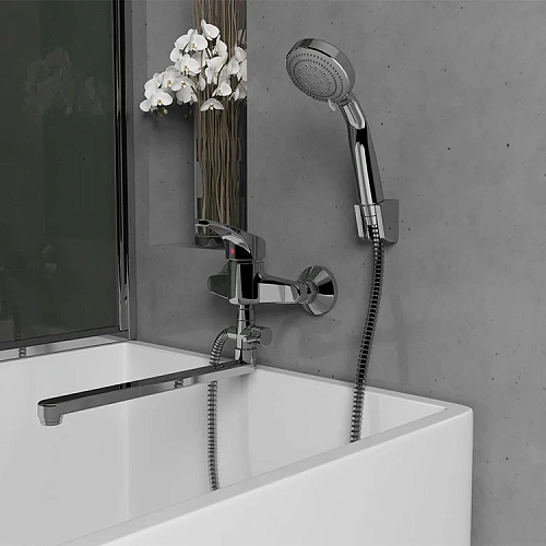 Смеситель для ванны Paini Smile 39CR112P19CAKM с длинным изливом с аксессуаром Смеситель для ванны Paini Smile 39CR112P19CAKM с длинным изливом с аксессуаром