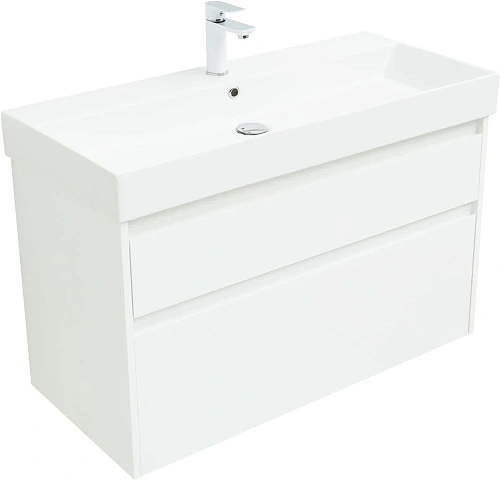 Тумба под раковину Aquanet Nova Lite 100 (SLIM SYNERGY) белый, 2 ящика 00249940 Тумба под раковину Aquanet Nova Lite 100 (SLIM SYNERGY) белый, 2 ящика 00249940