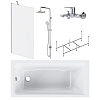 Картинка анонса товара «акриловая ванна am.pm gem w90aset-150d8 150x70 с каркасом, шторкой на ванну, смесителем и душевой си»