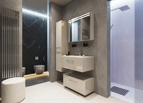 Тумба под раковину De Aqua Квадро-2 80 белый (подкатная 1 ящик) 00185588 Тумба под раковину De Aqua Квадро-2 80 белый (подкатная 1 ящик) 00185588