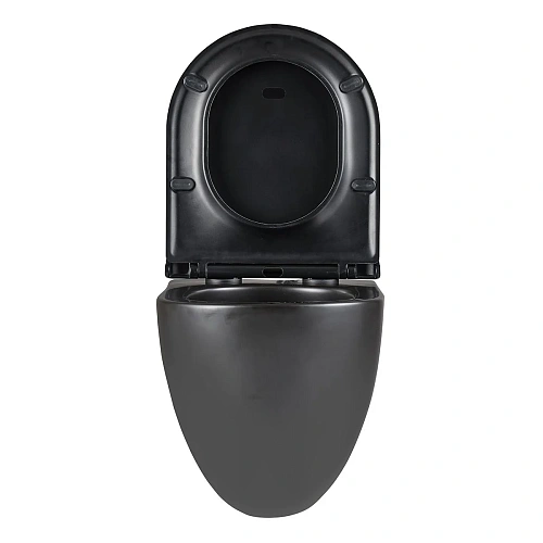 Унитаз подвесной Lemark GLAZER, безободковый с сиденьем микролифт, смыв торнадо,черный матовый 9612004 Унитаз подвесной Lemark GLAZER, безободковый с сиденьем микролифт, смыв торнадо,черный матовый 9612004