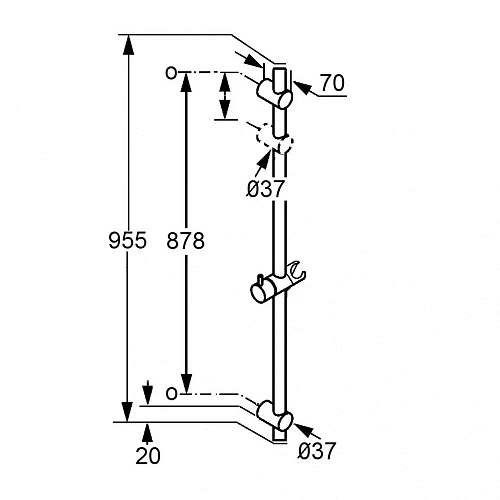 Душевая штанга Kludi A-Qab 6564105-00 Душевая штанга Kludi A-Qab 6564105-00