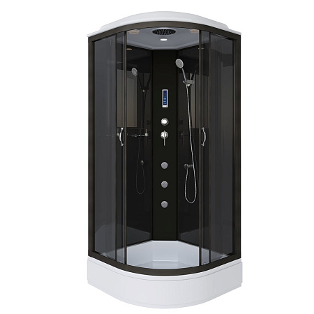 Душевая кабина Niagara Classic NG-6501-14F (900х900х2150) средний поддон (26см) стекло тонированное алюминиевый черный 65011434F