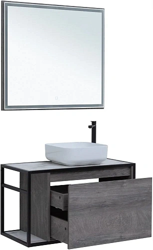 Тумба под раковину Aquanet Nova Lite Loft 90 R дуб рошелье 00261655 Тумба под раковину Aquanet Nova Lite Loft 90 R дуб рошелье 00261655