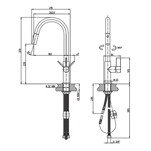 Смеситель для раковины Paini Dax 84CR205RSKM без донного клапана Смеситель для раковины Paini Dax 84CR205RSKM без донного клапана