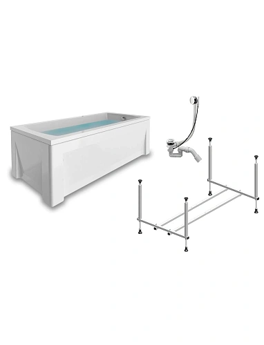 Акриловая ванна Timo RITTA1670 160x70x63 с каркасом, слив-переливом, фронтальной и торцевой панелями Акриловая ванна Timo RITTA1670 160x70x63 с каркасом, слив-переливом, фронтальной и торцевой панелями