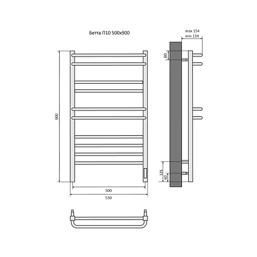 Полотенцесушитель электрический Aquatek Бетта П10 500х900 мм AQ EL KRC1090CH Полотенцесушитель электрический Aquatek Бетта П10 500х900 мм AQ EL KRC1090CH