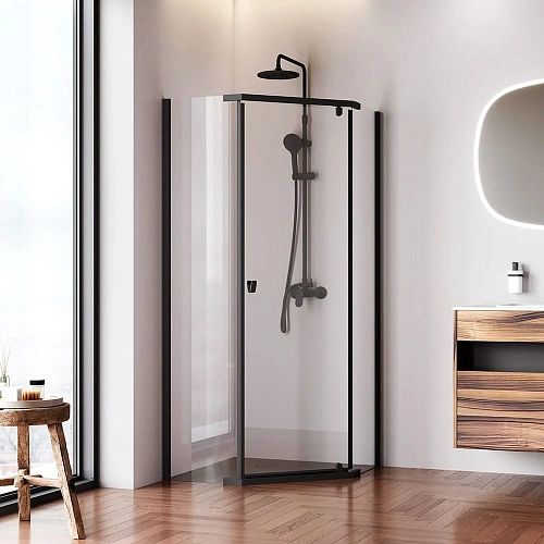 Душевой уголок AM.PM Sunny W87G-405-9090-BT 90x90 черный, стекло прозрачное Душевой уголок AM.PM Sunny W87G-405-9090-BT 90x90 черный, стекло прозрачное