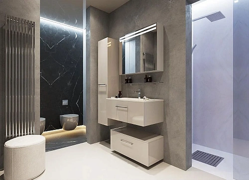 Тумба под раковину De Aqua Квадро 90 бежевый 00186129 Тумба под раковину De Aqua Квадро 90 бежевый 00186129