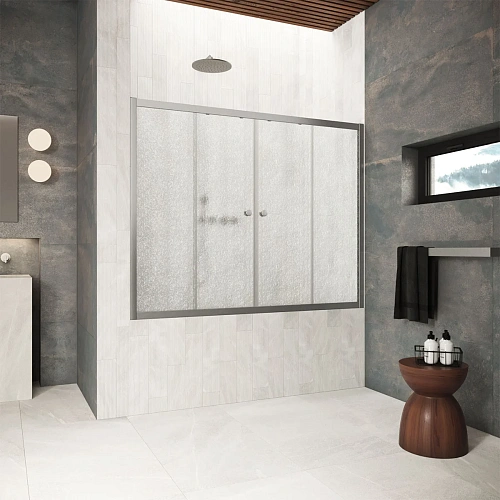 Шторка на ванну Vegas-glass Z2V Protec 170 11 02 1700 мм, профиль оружейная сталь, стекло шиншилла Шторка на ванну Vegas-glass Z2V Protec 170 11 02 1700 мм, профиль оружейная сталь, стекло шиншилла