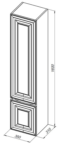 Шкаф-пенал Aquanet Агата 35 00345485 белый сатин Шкаф-пенал Aquanet Агата 35 00345485 белый сатин