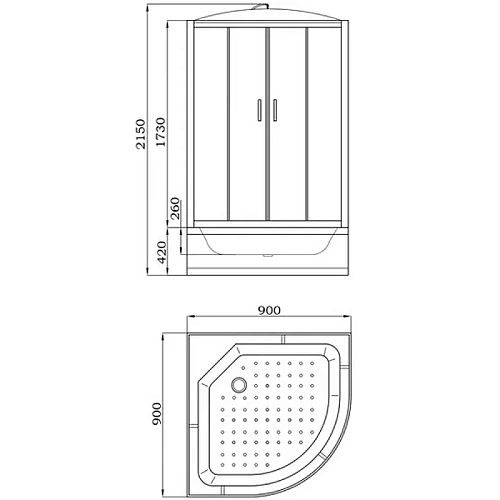 Душевая кабина Parly EC921 900x900 профиль белый, стекло тонированное Душевая кабина Parly EC921 900x900 профиль белый, стекло тонированное