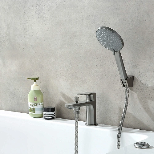 Смеситель на борт ванны Aquatek АЛЬФА AQ1944BGM оружейная сталь Смеситель на борт ванны Aquatek АЛЬФА AQ1944BGM оружейная сталь