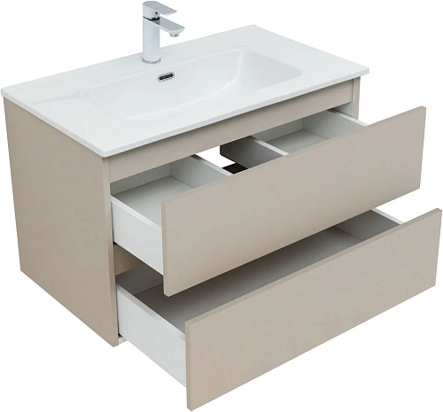 Тумба под раковину Aquanet Вега 2.0 80 бежевый 00337943 подвесная Тумба под раковину Aquanet Вега 2.0 80 бежевый 00337943 подвесная