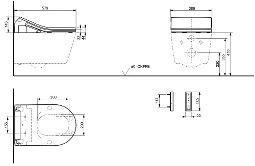 Крышка-биде Toto RP TCF794CG#NW1 белая с микролифтом Крышка-биде Toto RP TCF794CG#NW1 белая с микролифтом