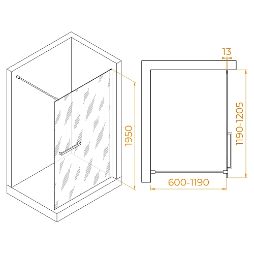 Душевая перегородка RGW Walk In WA-040 1200 мм 35104012-11 хром, Easy Clean Душевая перегородка RGW Walk In WA-040 1200 мм 35104012-11 хром, Easy Clean
