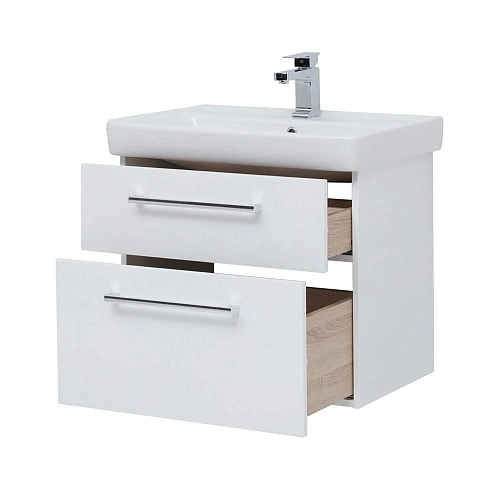 Тумба под раковину DREJA Q MAX, 60 см, подвесная, 2 ящика, белый глянец 77.0003W Тумба под раковину DREJA Q MAX, 60 см, подвесная, 2 ящика, белый глянец 77.0003W