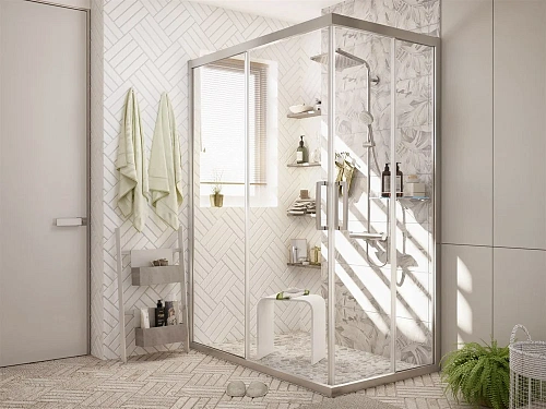 Душевой уголок STWORKI Карлстад 140x90 см профиль хром матовый 451300 Душевой уголок STWORKI Карлстад 140x90 см профиль хром матовый 451300