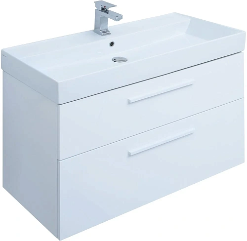 Тумба под раковину Aquanet Nova 100 белый глянец 00249922 Тумба под раковину Aquanet Nova 100 белый глянец 00249922