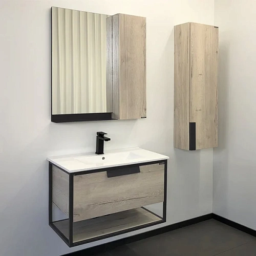 Тумба с раковиной Comforty Бонн 75 00-00008475 графит/дуб дымчатый раковина Comforty 75E Тумба с раковиной Comforty Бонн 75 00-00008475 графит/дуб дымчатый раковина Comforty 75E