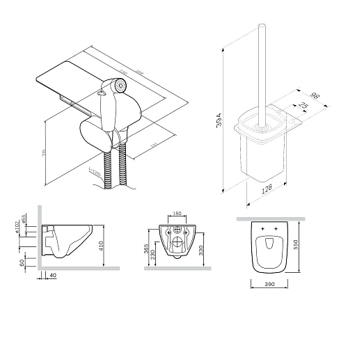 Унитаз подвесной AM.PM Inspire V2.0 CK50H0603W с гигиеническим душем с сиденьем Унитаз подвесной AM.PM Inspire V2.0 CK50H0603W с гигиеническим душем с сиденьем