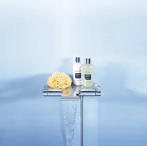 Смеситель для ванны GROHE Grohtherm 2000 NEW термостатический с полочкой, хром (34464001) Смеситель для ванны GROHE Grohtherm 2000 NEW термостатический с полочкой, хром (34464001)