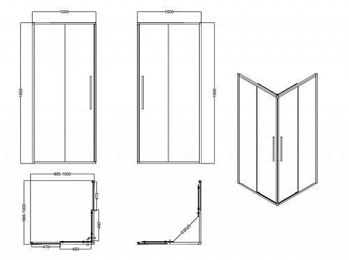 Душевой уголок Esbano SURF (ESOGS100KVС) ESS-100KV-C 100x100x195 Душевой уголок Esbano SURF (ESOGS100KVС) ESS-100KV-C 100x100x195