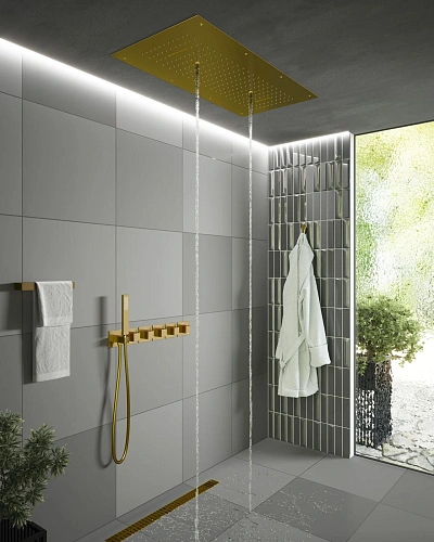 Душевая система Timo Petruma SX-5329/17SM встраиваемая с термостатом золото матовое Душевая система Timo Petruma SX-5329/17SM встраиваемая с термостатом золото матовое