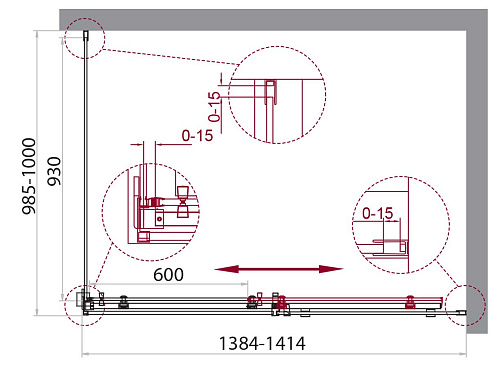 Душевой уголок BelBagno ACQUA-AH-1-140/100-C-Cr Душевой уголок BelBagno ACQUA-AH-1-140/100-C-Cr