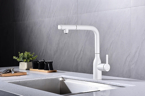 Смеситель для кухни Paulmark VIPER белый матовый Vi213105-WH Смеситель для кухни Paulmark VIPER белый матовый Vi213105-WH