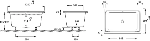 Акриловая ванна Jacob Delafon Capsule 120x80 E6D122-00 Акриловая ванна Jacob Delafon Capsule 120x80 E6D122-00
