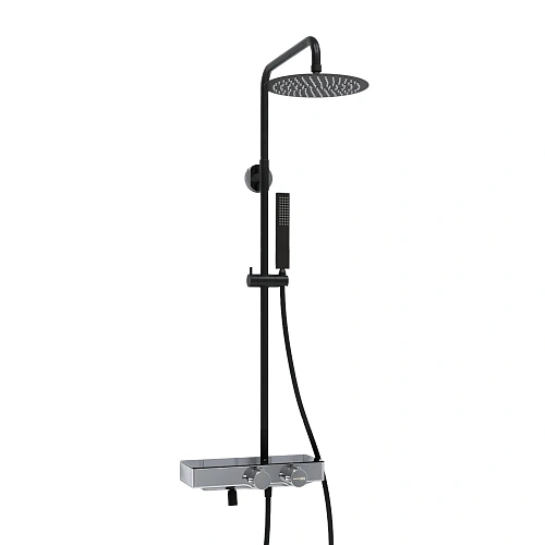 Душевая система WasserKRAFT A114.258.218.CB Thermo с термостатом черный Душевая система WasserKRAFT A114.258.218.CB Thermo с термостатом черный
